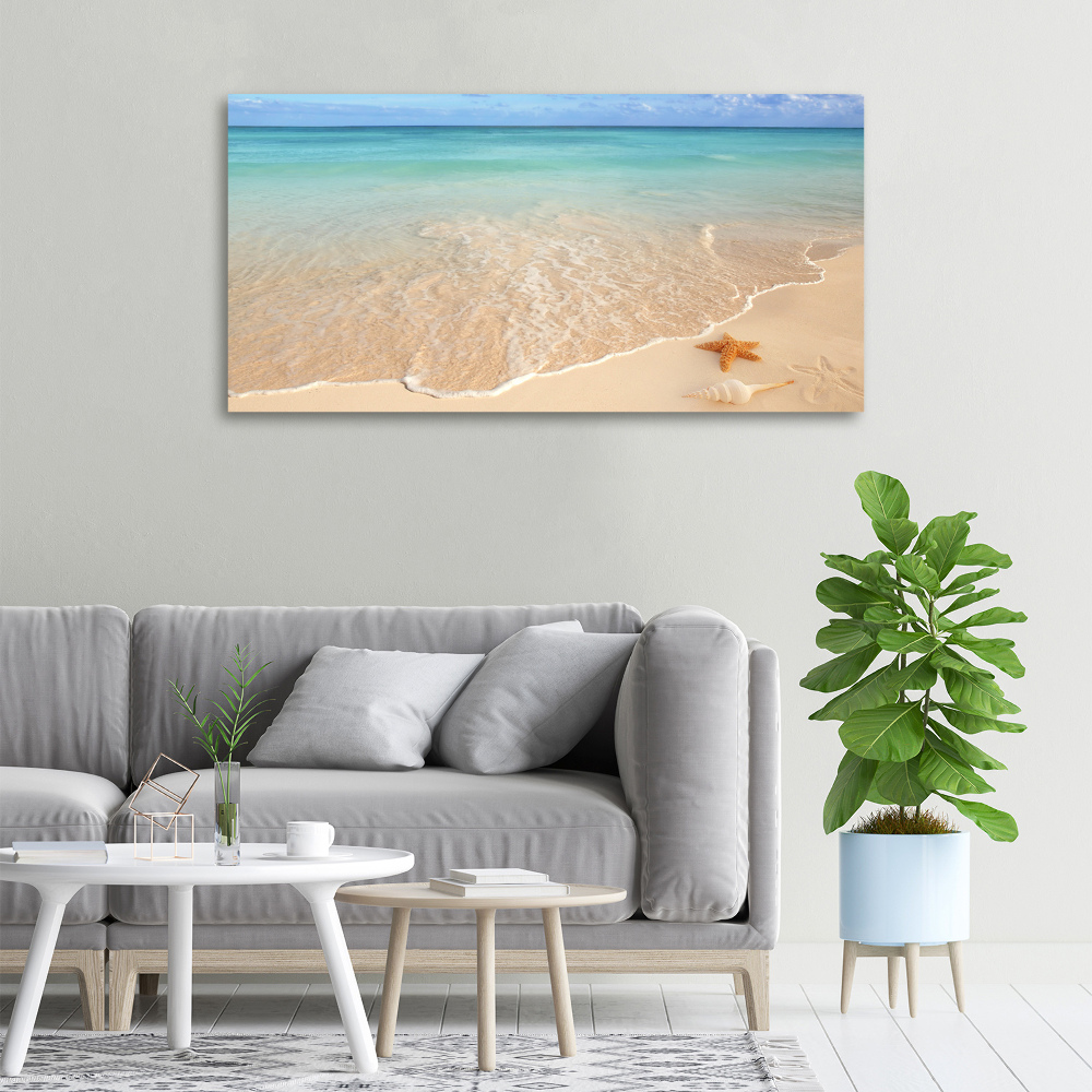 Tableau sur toile Étoile de mer sur la plage