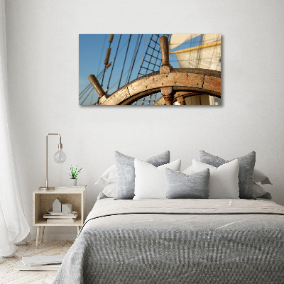 Tableau sur toile Barre sur un yacht