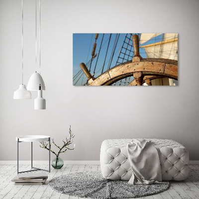 Tableau sur toile Barre sur un yacht