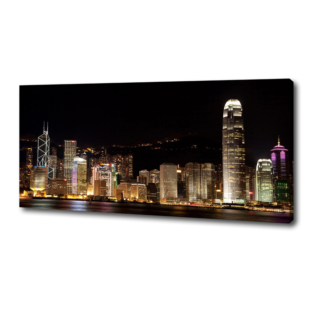 Tableau sur toile Hong Kong de nuit