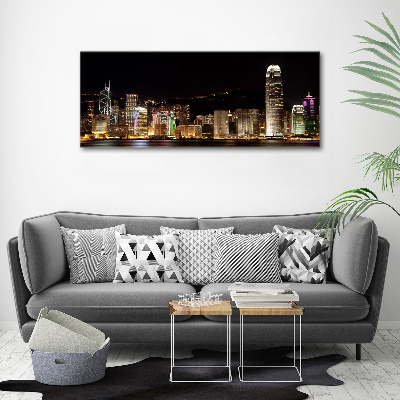 Tableau sur toile Hong Kong de nuit