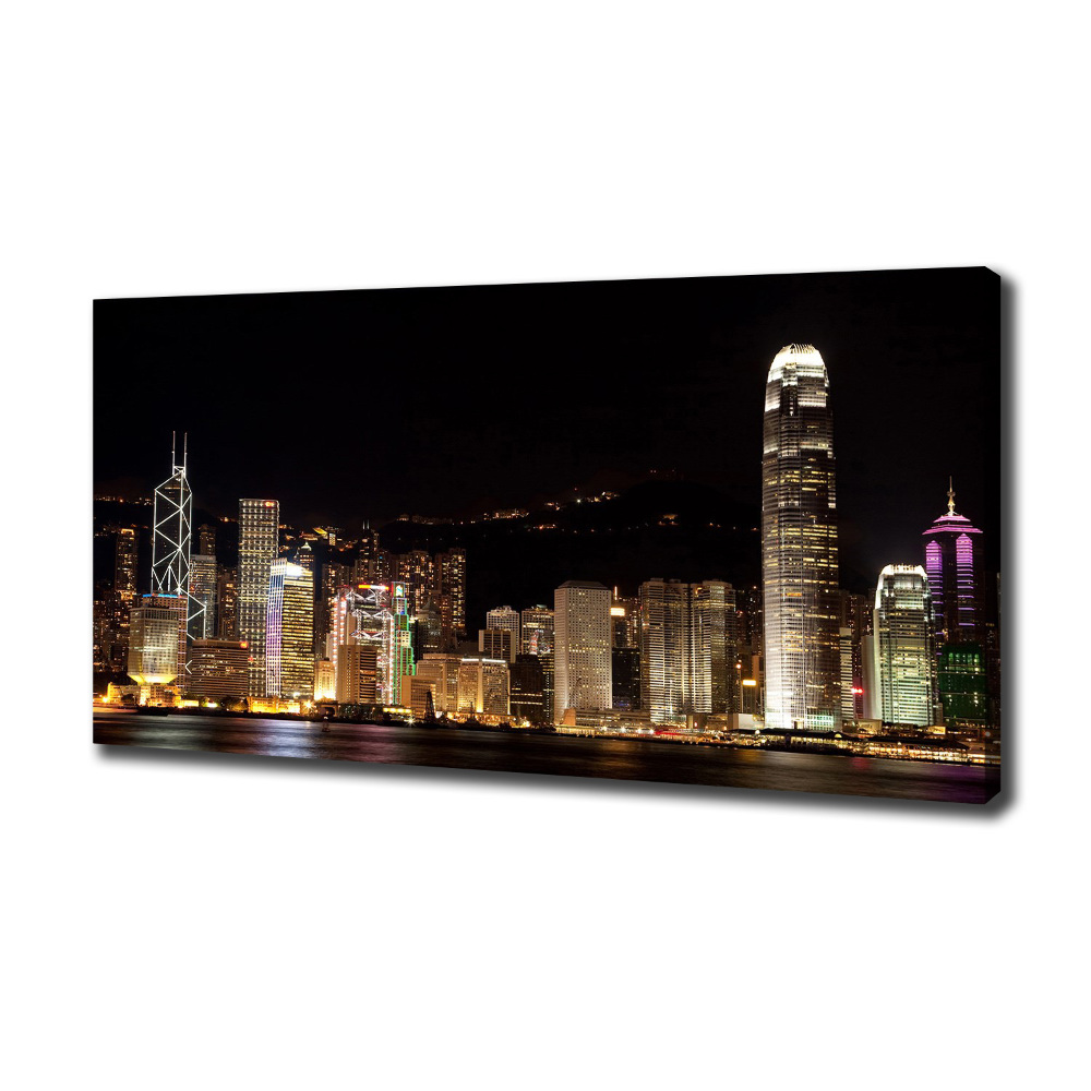 Tableau sur toile Hong Kong de nuit