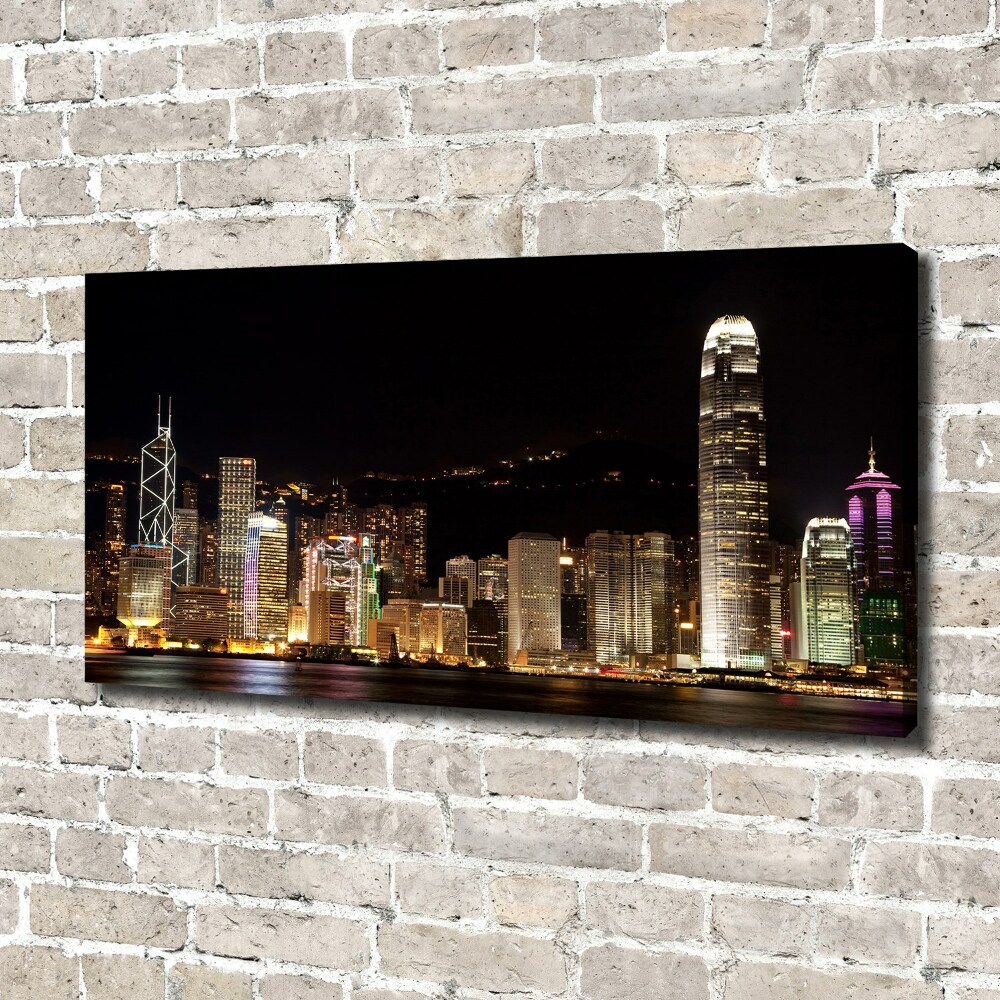 Tableau sur toile Hong Kong de nuit