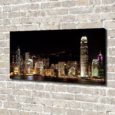 Tableau sur toile Hong Kong de nuit