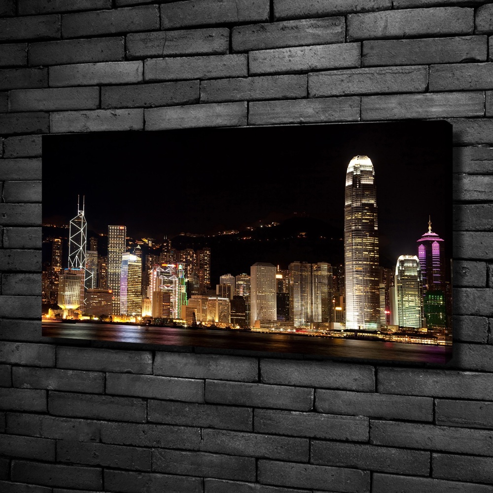 Tableau sur toile Hong Kong de nuit