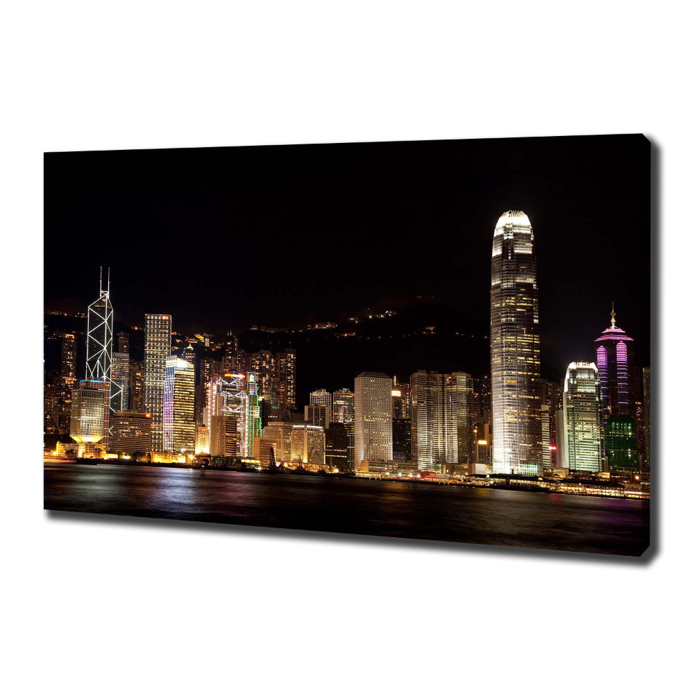 Tableau sur toile Hong Kong de nuit