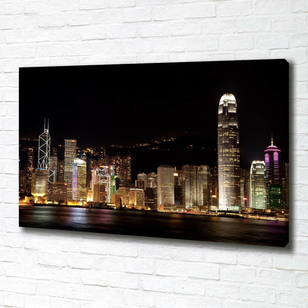 Tableau sur toile Hong Kong de nuit