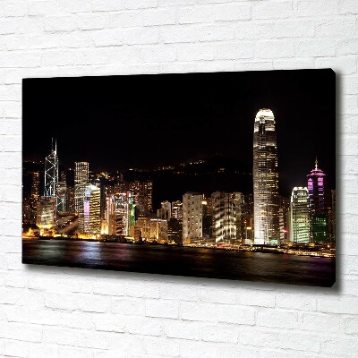 Tableau sur toile Hong Kong de nuit