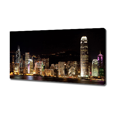 Tableau sur toile Hong Kong de nuit