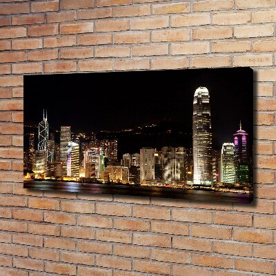 Tableau sur toile Hong Kong de nuit