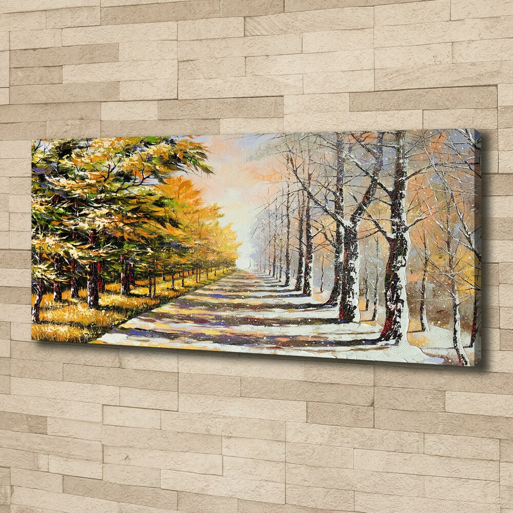 Tableau sur toile L'automne contre l'hiver