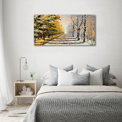 Tableau sur toile L'automne contre l'hiver