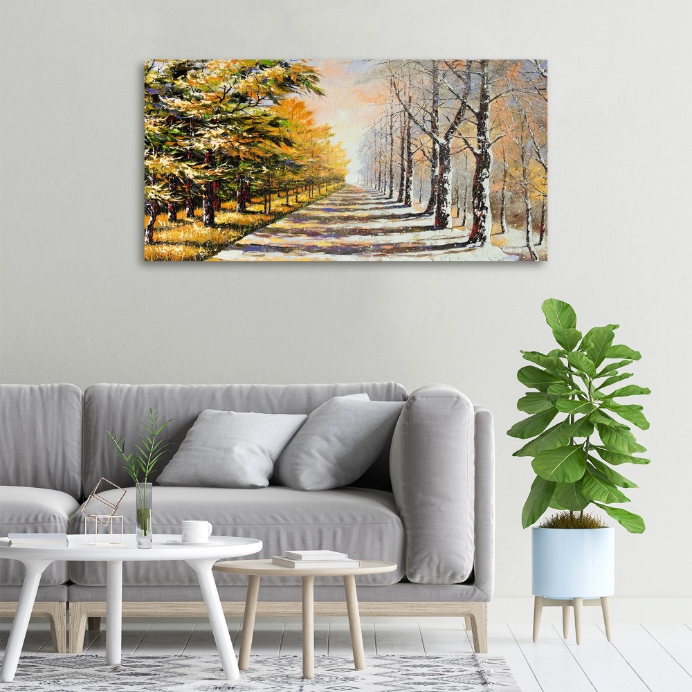 Tableau sur toile L'automne contre l'hiver