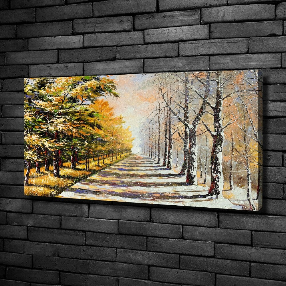 Tableau sur toile L'automne contre l'hiver