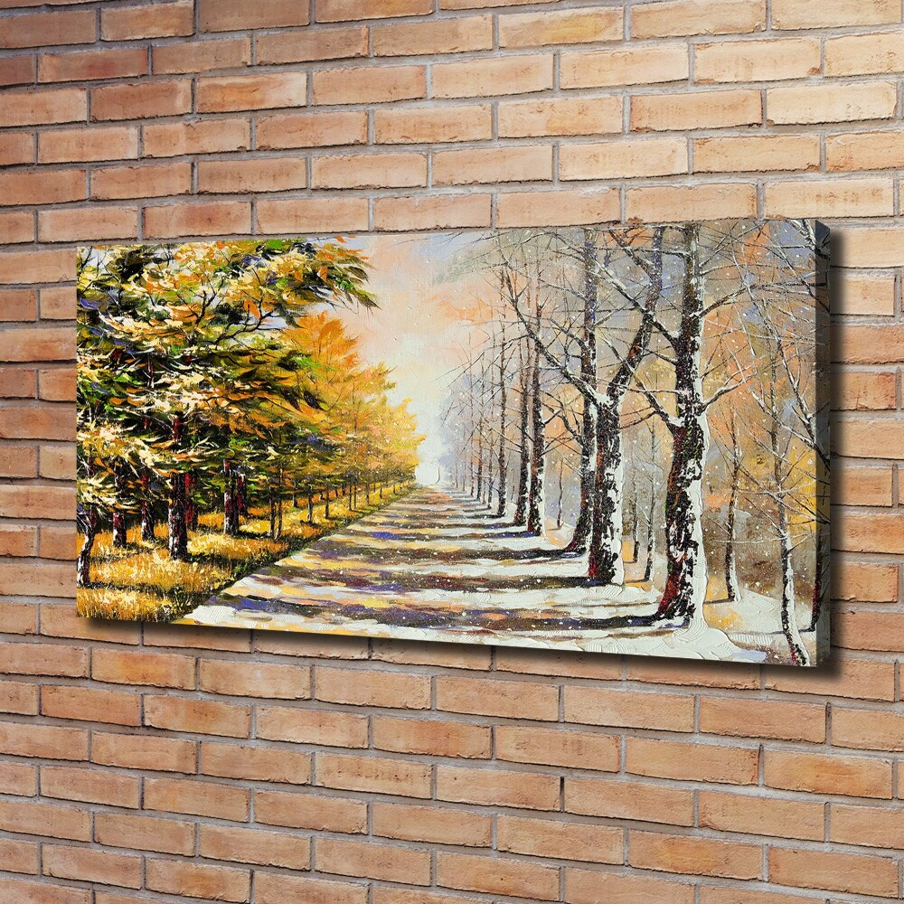 Tableau sur toile L'automne contre l'hiver