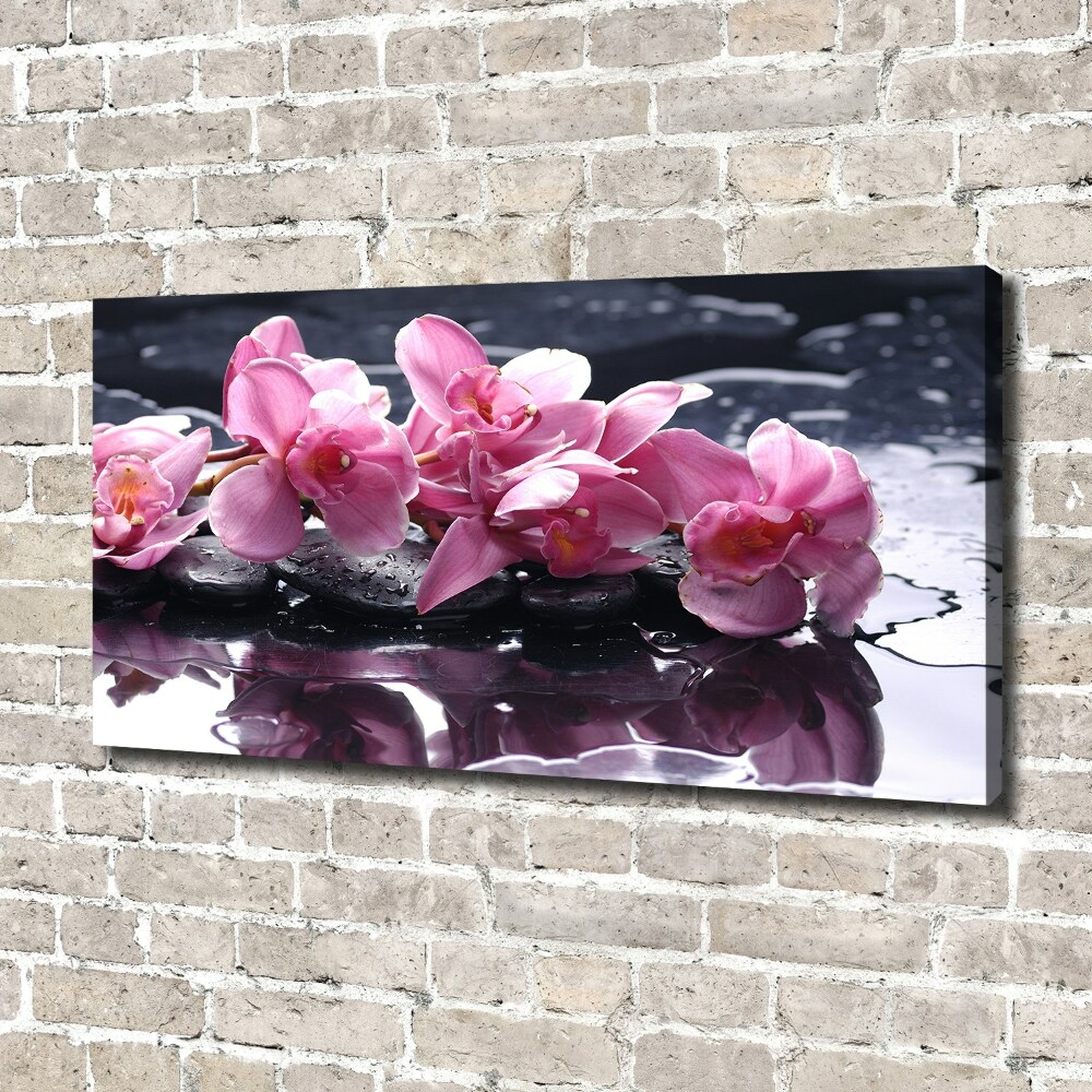 Tableau imprimé sur toile Fleur d'orchidée rose