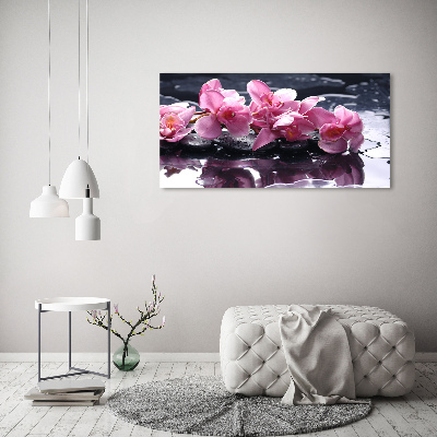 Tableau imprimé sur toile Fleur d'orchidée rose