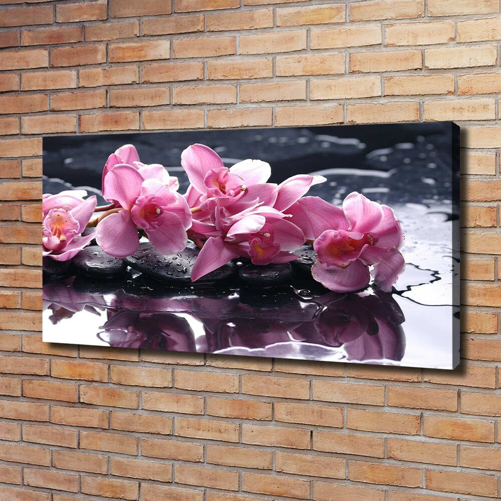 Tableau imprimé sur toile Fleur d'orchidée rose