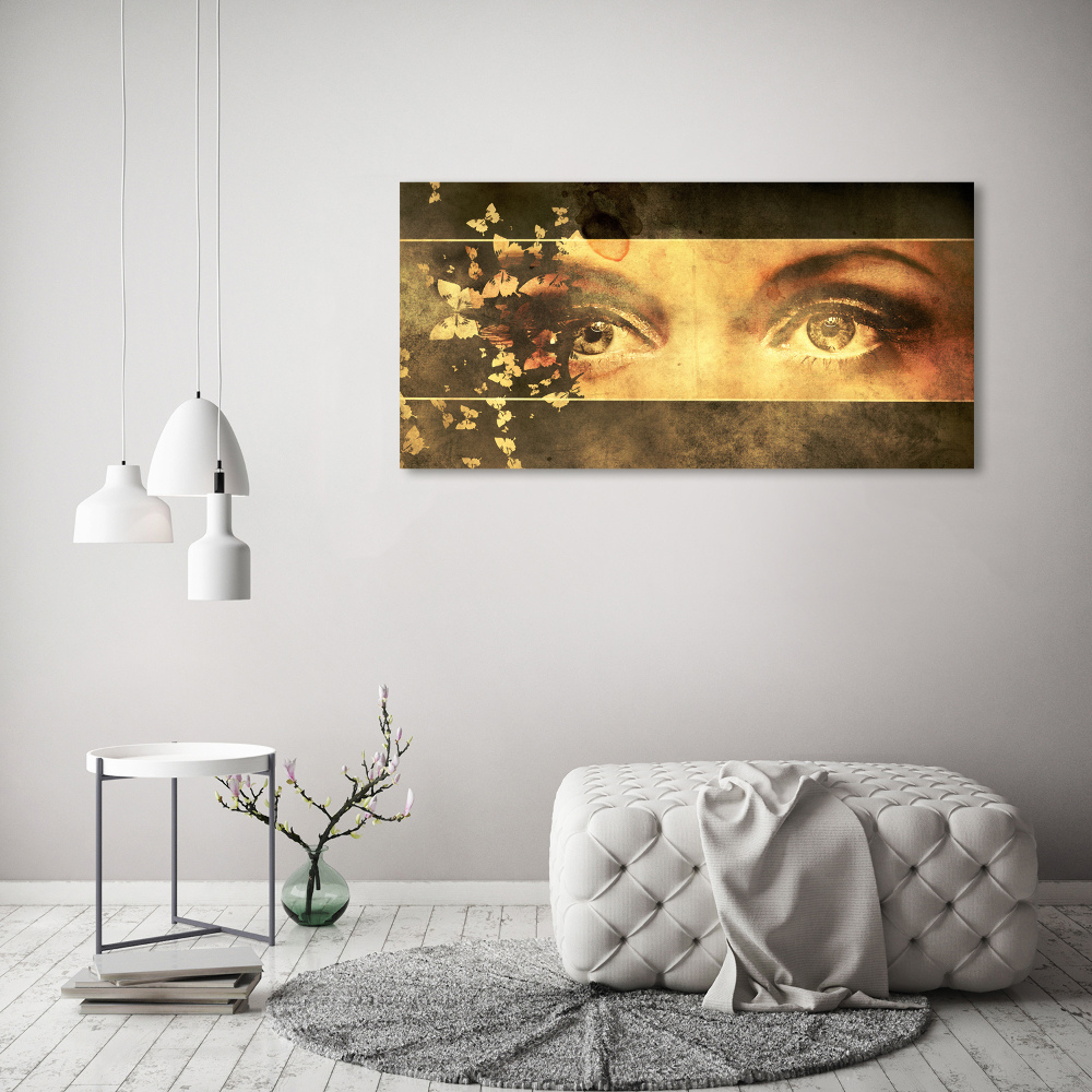 Tableau sur toile Yeux et papillons