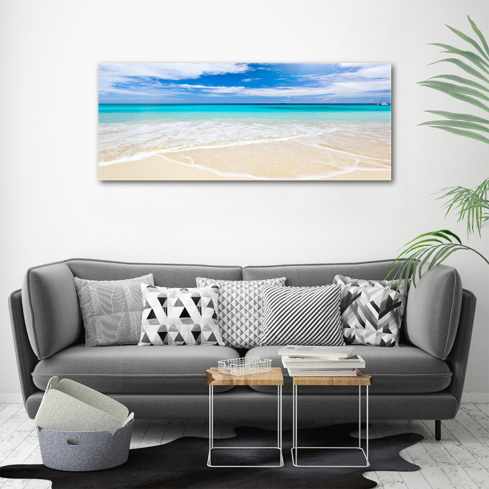 Tableau imprimé sur toile Plage tropicale eau bleue