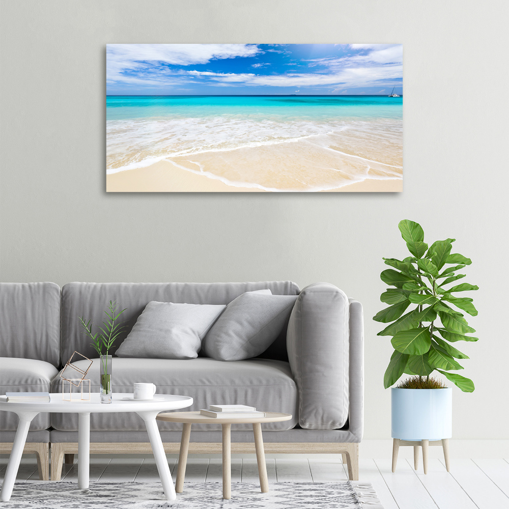 Tableau imprimé sur toile Plage tropicale eau bleue