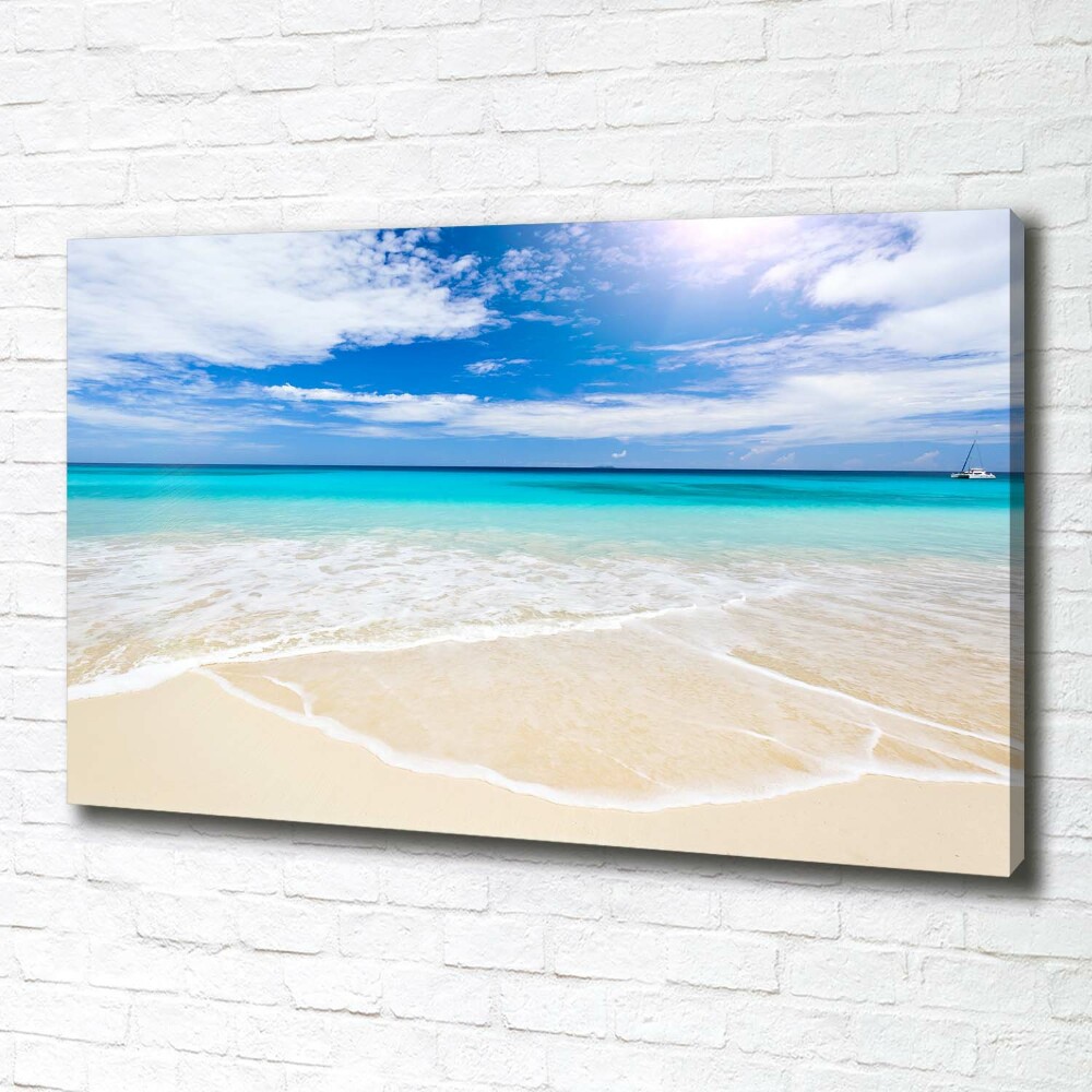 Tableau imprimé sur toile Plage tropicale eau bleue