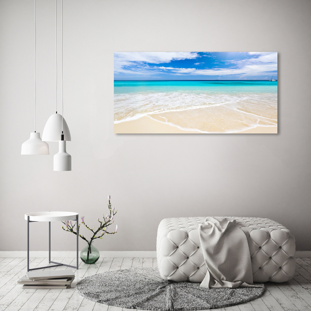 Tableau imprimé sur toile Plage tropicale eau bleue