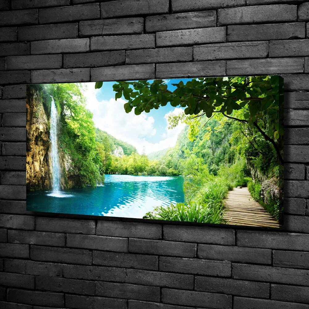 Tableau imprimé sur toile Chute d'eau dans la jungle