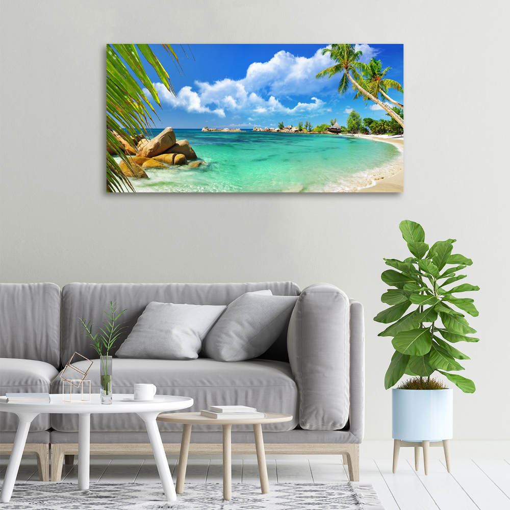 Tableau toile imprimée Plage des Seychelles