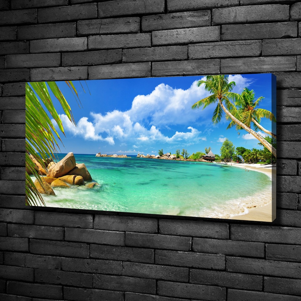 Tableau toile imprimée Plage des Seychelles