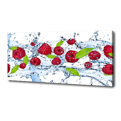 Tableau mural sur toile Framboises et eau