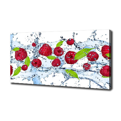 Tableau mural sur toile Framboises et eau