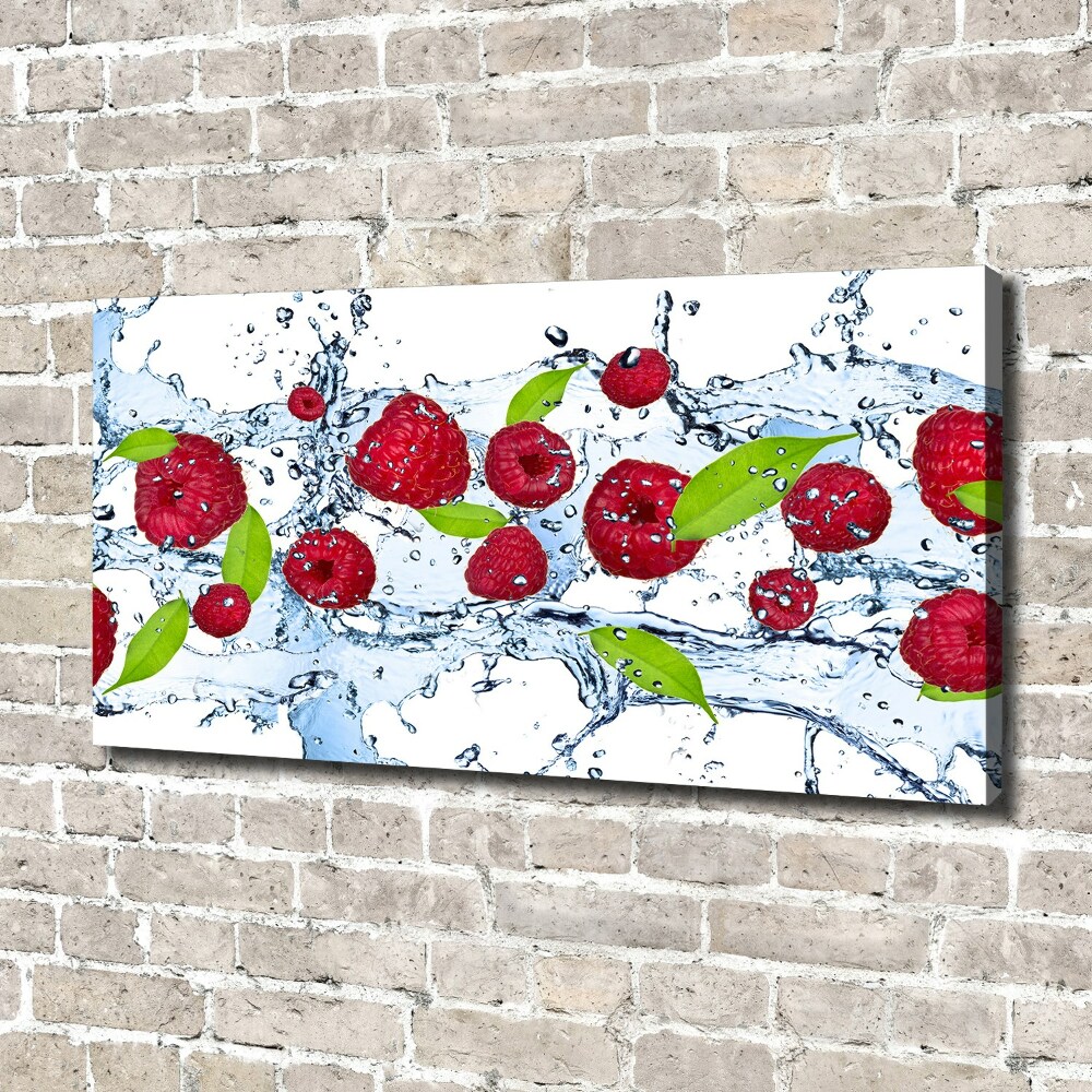 Tableau mural sur toile Framboises et eau