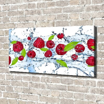 Tableau mural sur toile Framboises et eau