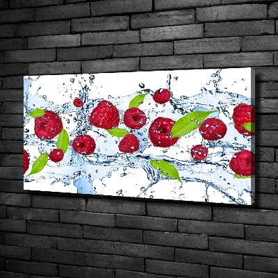 Tableau mural sur toile Framboises et eau