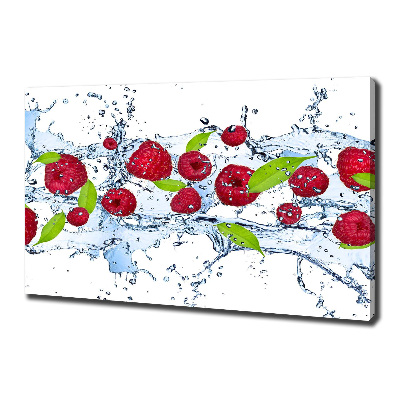 Tableau mural sur toile Framboises et eau