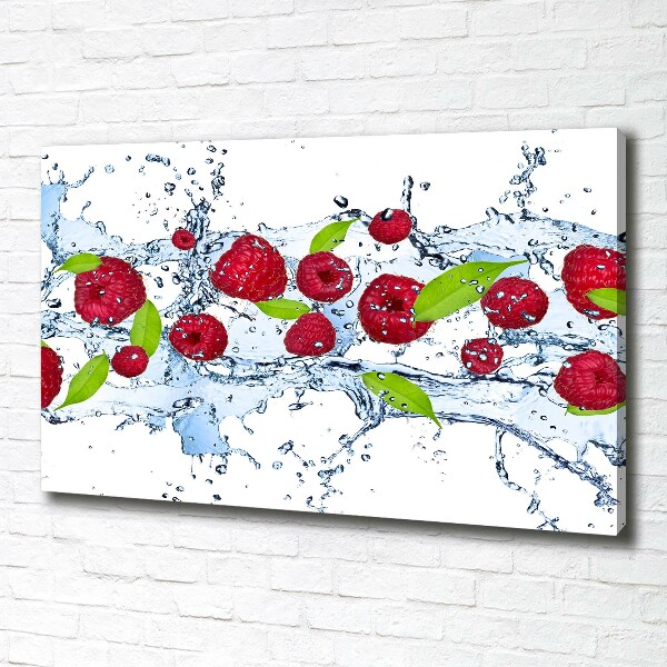 Tableau mural sur toile Framboises et eau