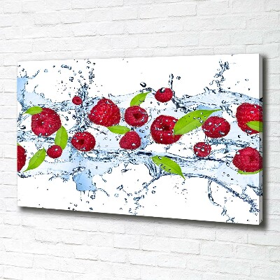 Tableau mural sur toile Framboises et eau