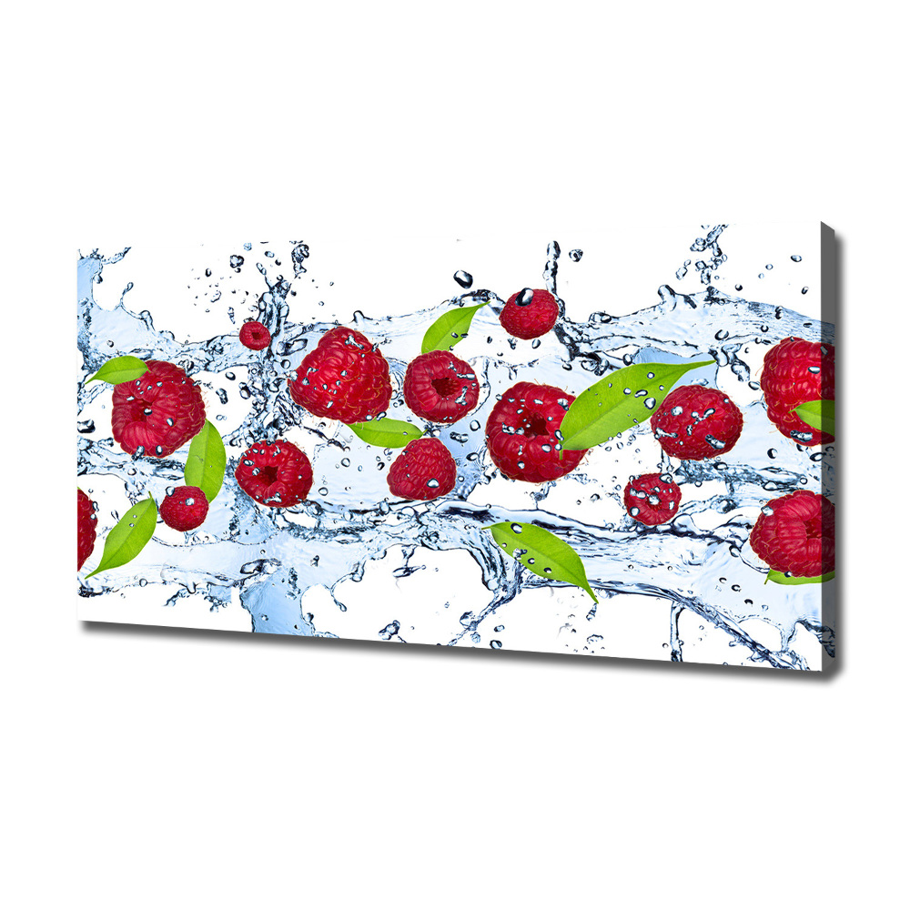 Tableau mural sur toile Framboises et eau