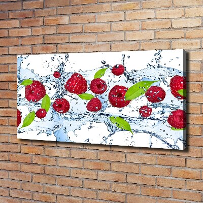 Tableau mural sur toile Framboises et eau