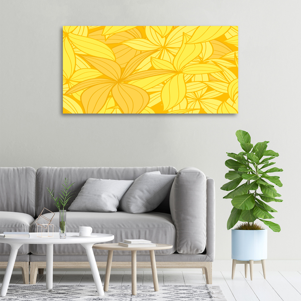 Tableau sur toile Fond de fleurs jaunes