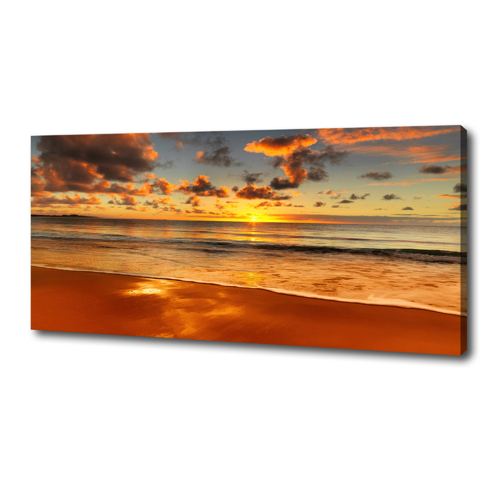 Tableau imprimé sur toile Plage du coucher de soleil