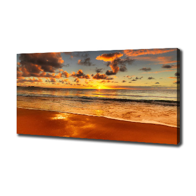 Tableau imprimé sur toile Plage du coucher de soleil