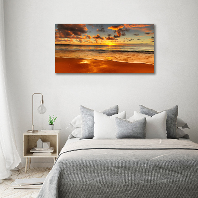 Tableau imprimé sur toile Plage du coucher de soleil