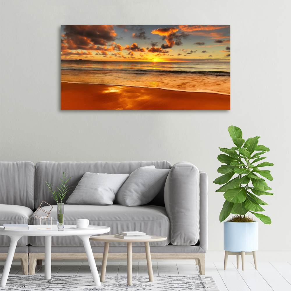 Tableau imprimé sur toile Plage du coucher de soleil