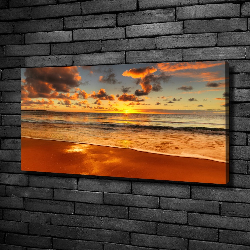 Tableau imprimé sur toile Plage du coucher de soleil