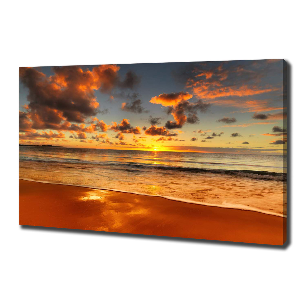 Tableau imprimé sur toile Plage du coucher de soleil