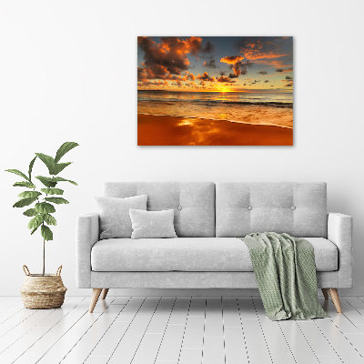 Tableau imprimé sur toile Plage du coucher de soleil