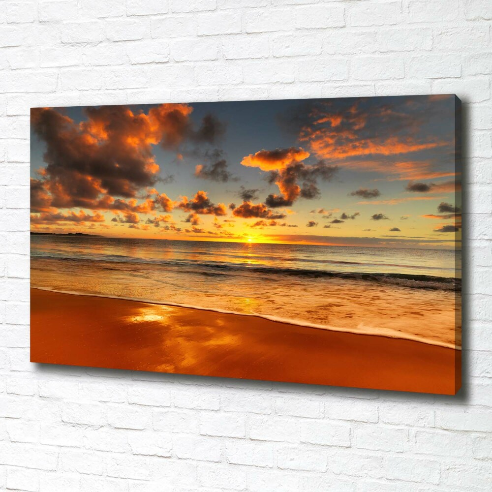 Tableau imprimé sur toile Plage du coucher de soleil