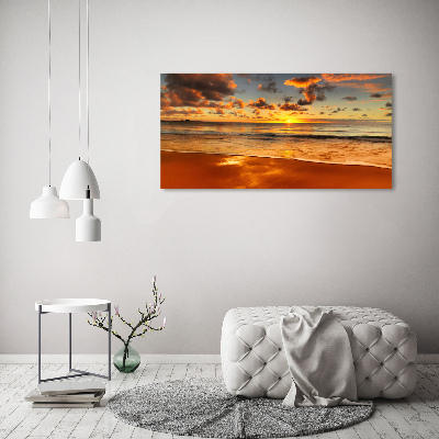 Tableau imprimé sur toile Plage du coucher de soleil